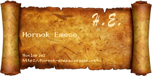 Hornok Emese névjegykártya